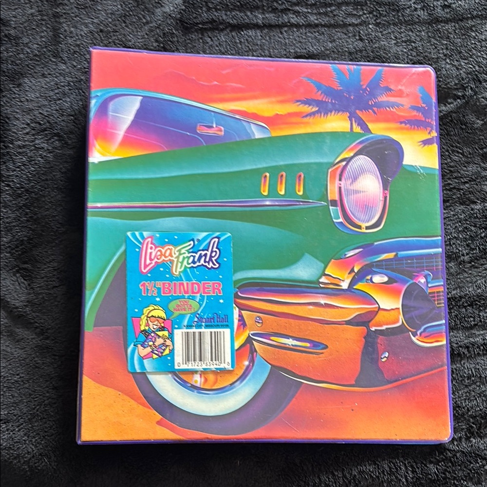 Lisa Frank Colorful Car Binder with Sunset Hues